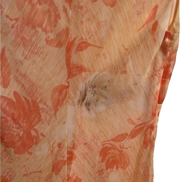 Vintage Y2K Faith Love & Passion peach and coral floral sheath midi dress - Picture 11 of 11